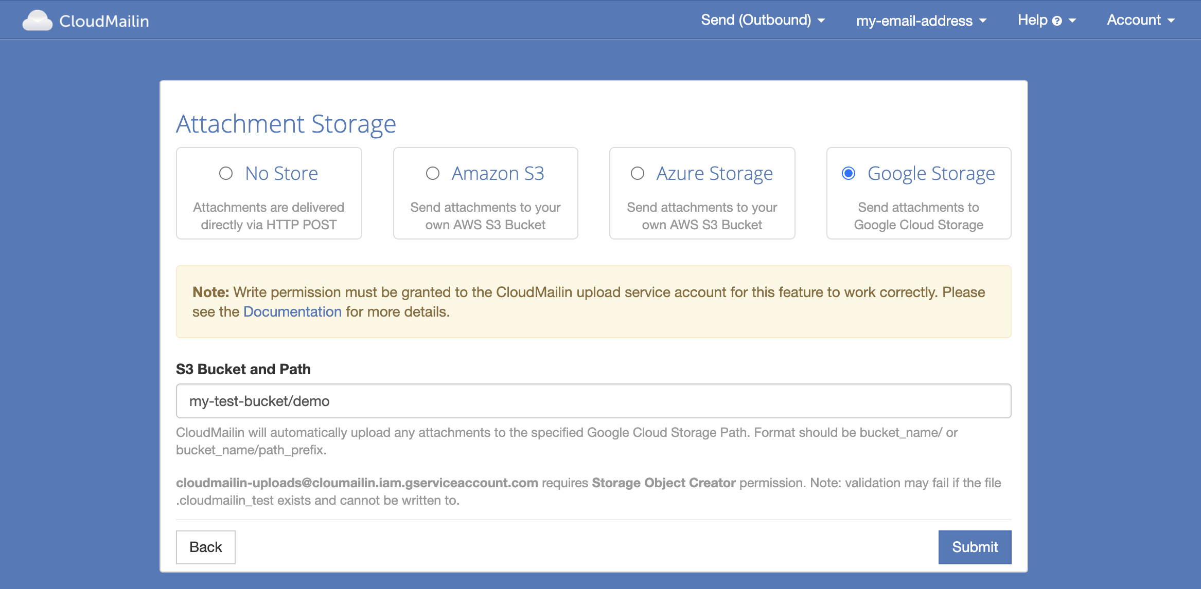 Configure CloudMailin