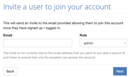 adding a team member to your account via email