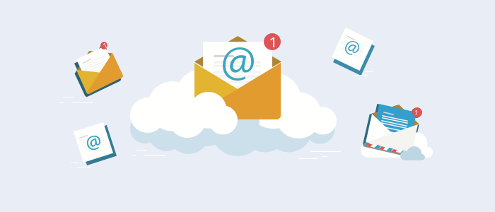 cloud email provider, images of emails in the cloud